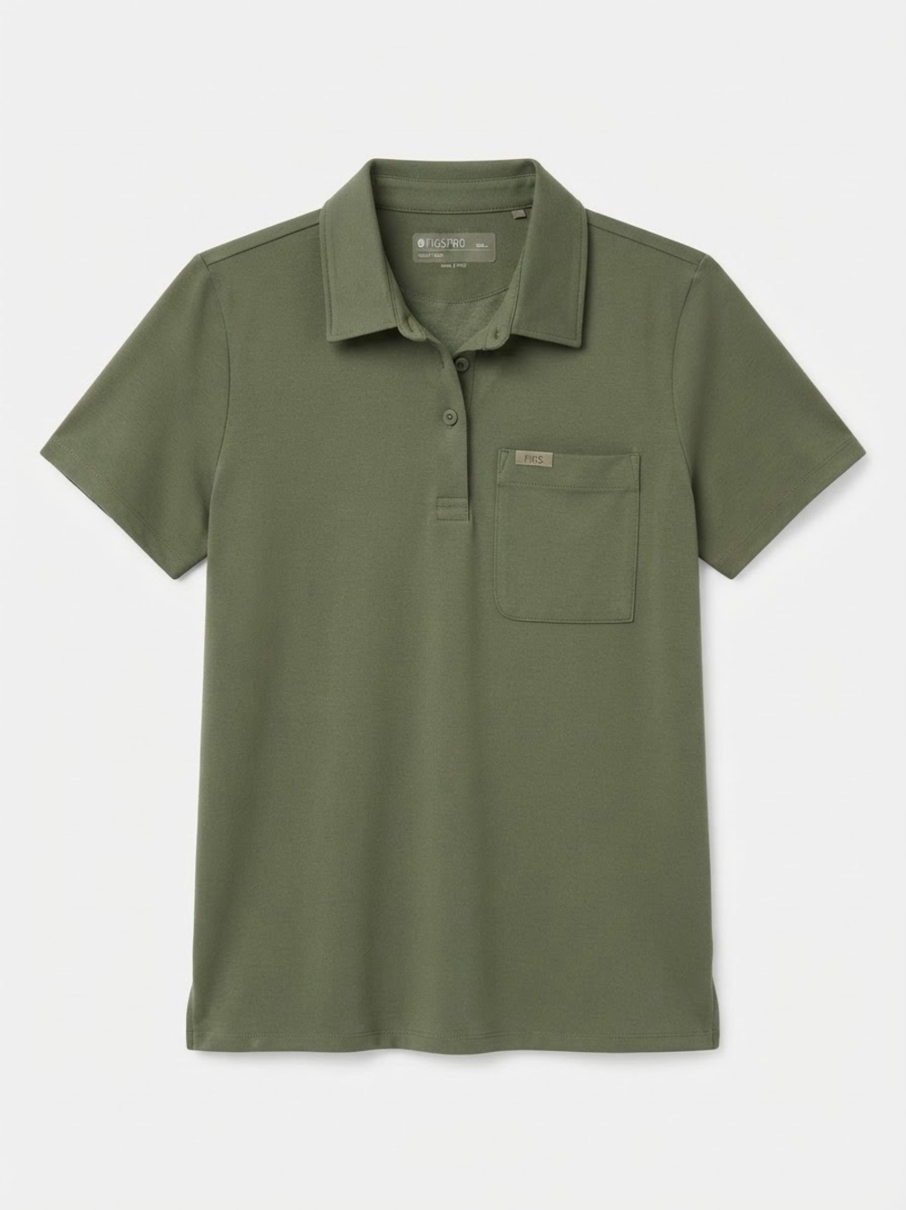 Figs pro Women’s Olive Green Polo Shirt Style W22WW1004 Size Small